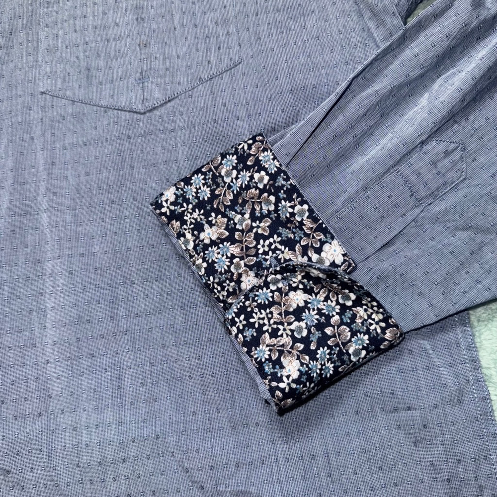 Men's 7Diamonds Groove City Button front Shirt L, Blue Floral - Picture 5 of 11